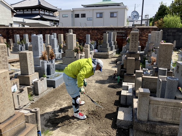 古家が見た「墓守隊」の仕事——尼崎市・善通寺境内墓地で草刈り作業に密着