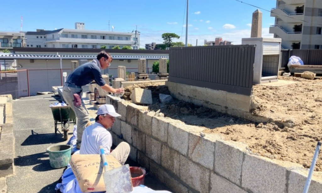 森具墓地 復旧作業