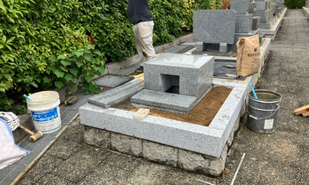 明石市・中尾墓地　お墓の建立工事　大阪石材